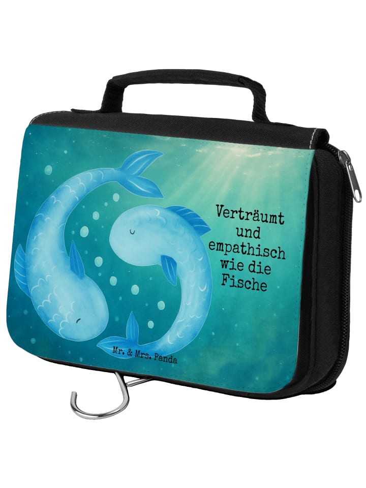 

Mr. & Mrs. Panda Косметичка с изображением знака зодиака Рыбы и надписью белого цвета