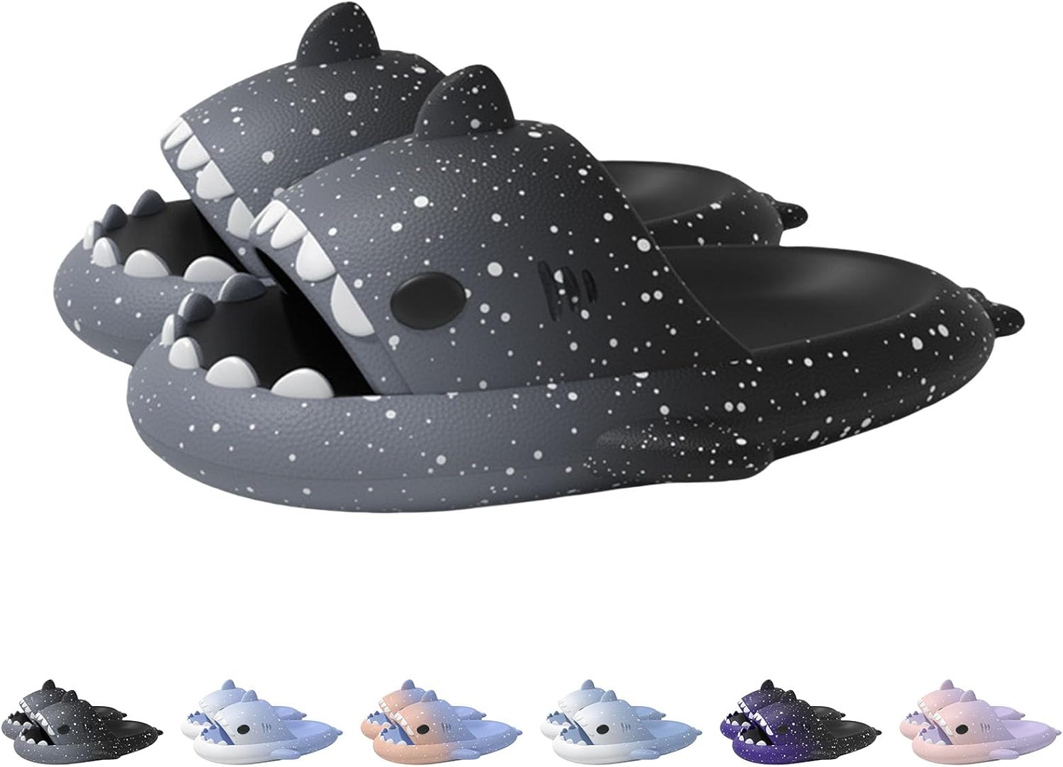 

Шлепанцы с пятнистой фантазийной акулой, новые шлепанцы с акулами и звездным небом, градиентные шлепанцы с облачной акулой унисекс Generic, черный