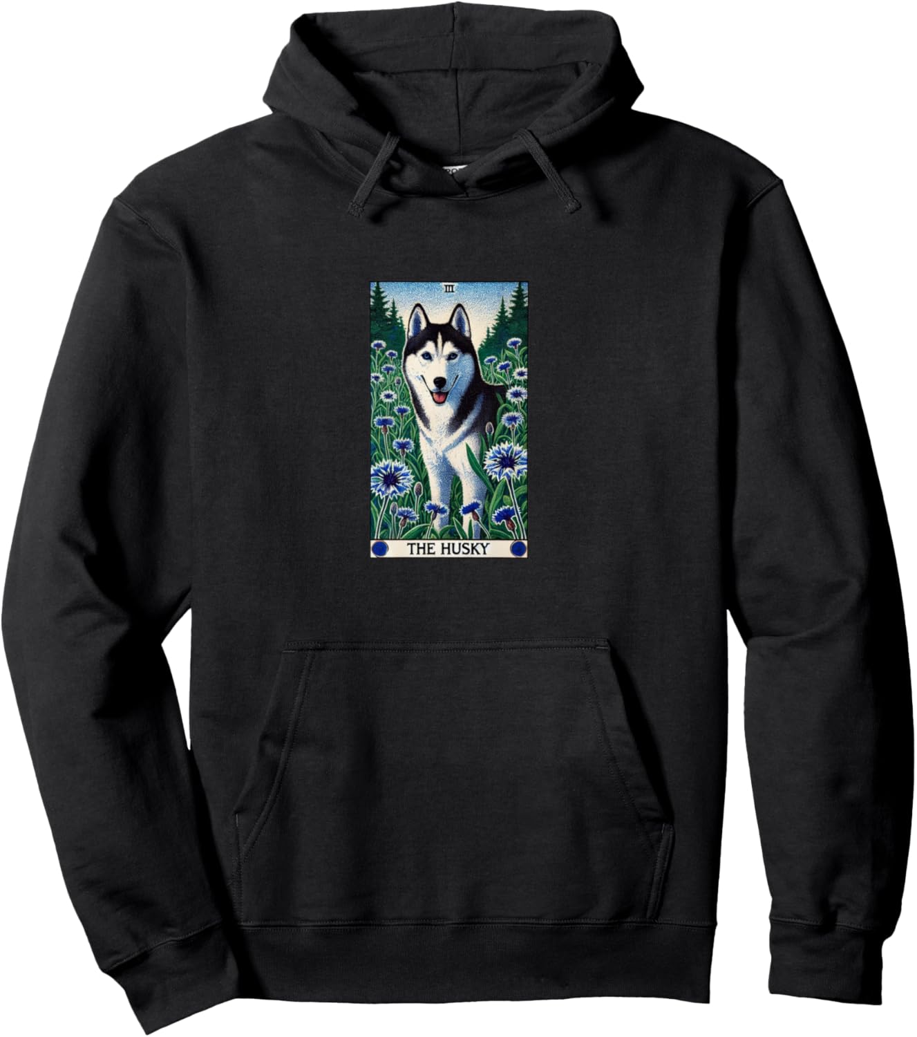

Худи с изображением карт Таро и хаски Vintage Huskies Arts Snugg, черный