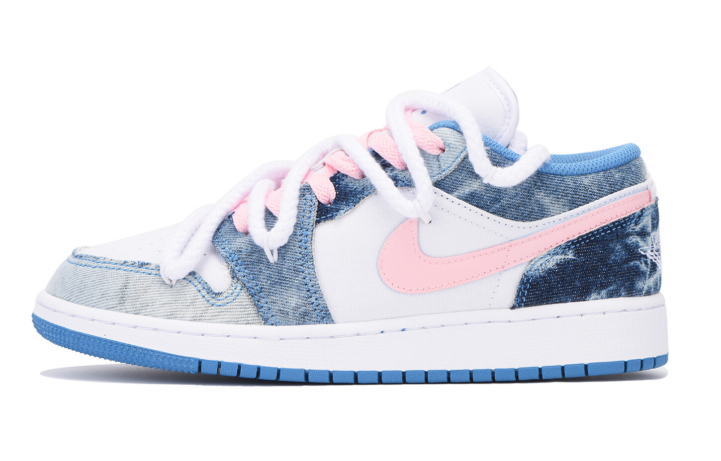 

Кроссовки Air Jordan 1 Vintage Basketball Shoes Women's Low-top White, розовый