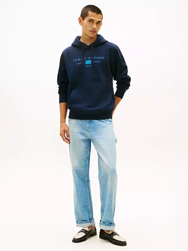 Худи из хлопковой махровой ткани с логотипом Heritage Tommy Hilfiger, Dark Blue — фото 2