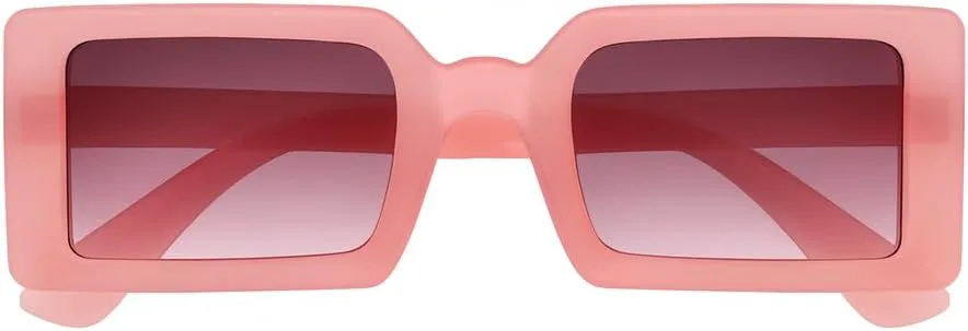 

Полупрозрачные прямоугольные солнцезащитные очки Les Lunettes de Soleil, квадратная прямоугольная форма, массивная оправа, тонкий широкий профиль Generic, Light Pink