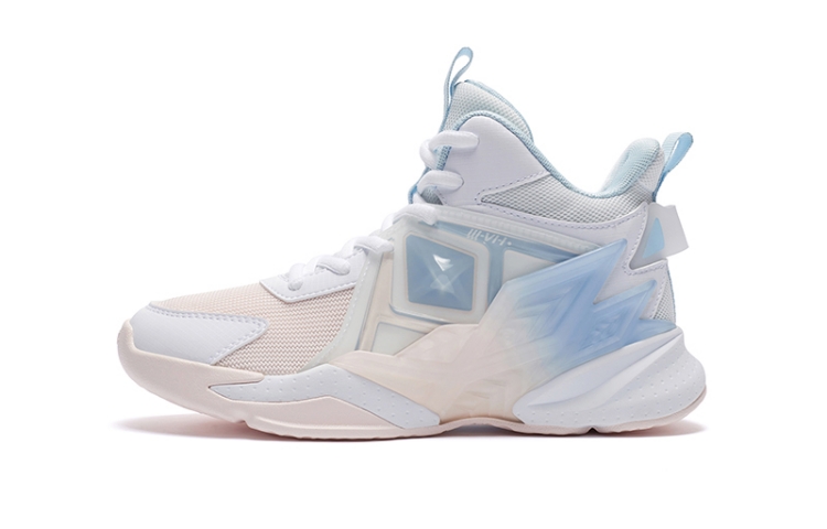 

361°Kids Нескользящие, амортизирующие, износостойкие высокие детские баскетбольные кроссовки белого и синего цвета