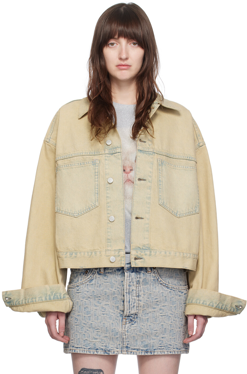 

Бежевая джинсовая куртка свободного покроя Acne Studios