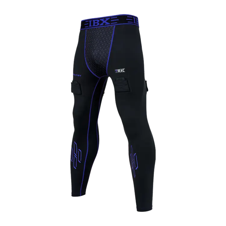 

He Jiagong Детский и юношеский комплект для хоккея с быстрой сушкой, футболка с круглым вырезом и защитой от порезов, штаны Sapphire Blue-TRK, размер S (рост 105-125 см)