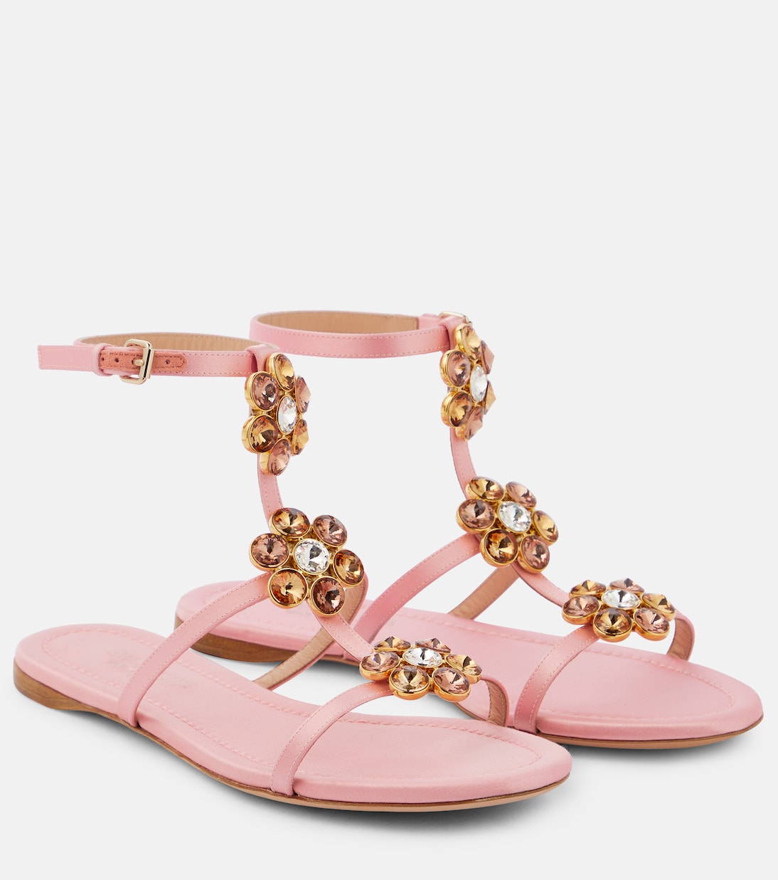 Сандалии из атласа с декором в Джайпуре Giambattista Valli, Rose