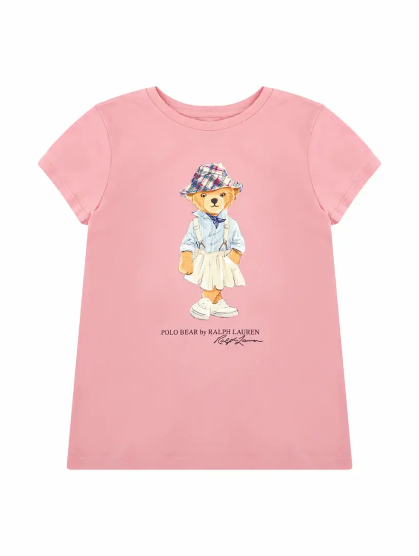 

Хлопковая футболка Polo Bear Ralph Lauren, розовый