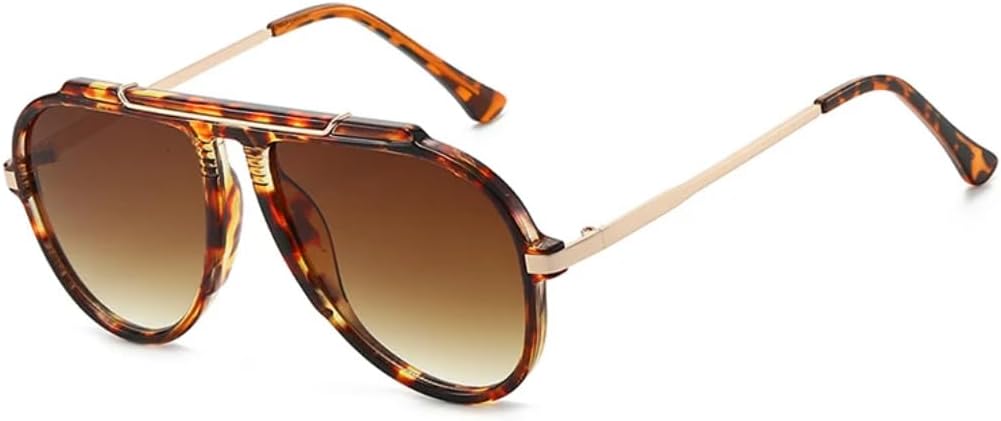 

Большие женские солнцезащитные очки в винтажном стиле с градиентным переходом, защита от УФ-излучения UV400, модные мужские солнцезащитные очки TVTBBVV, Leopard Tea Gradient