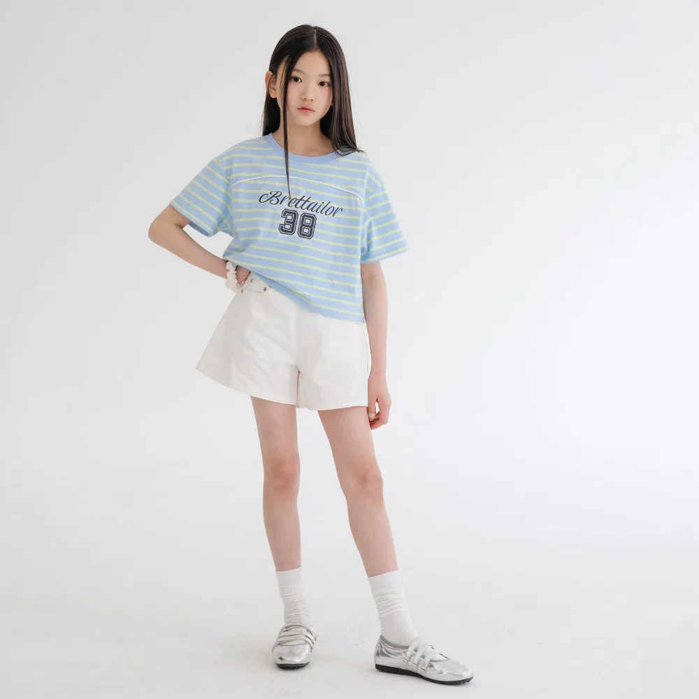 Детская футболка Aqua Blue College Semi-Crop от Brettailor — фото 2