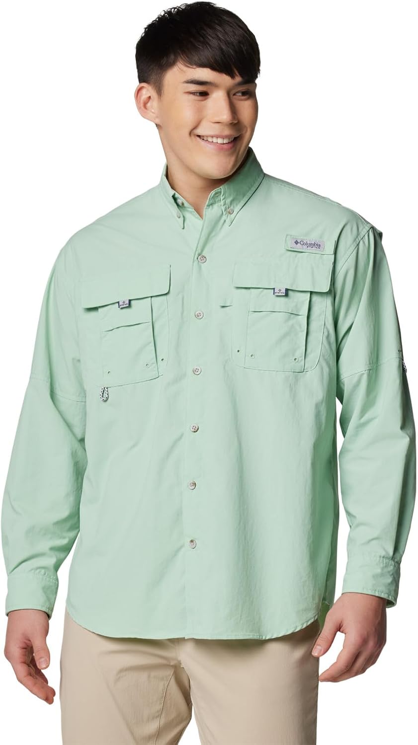 

Columbia Мужская рубашка PFG Bahama II с длинным рукавом, New Mint