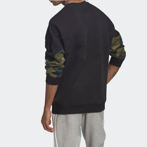 Толстовка adidas originals Camo Crew Sweat Cotton Pullover Hoody Men Black, черный — фото 4