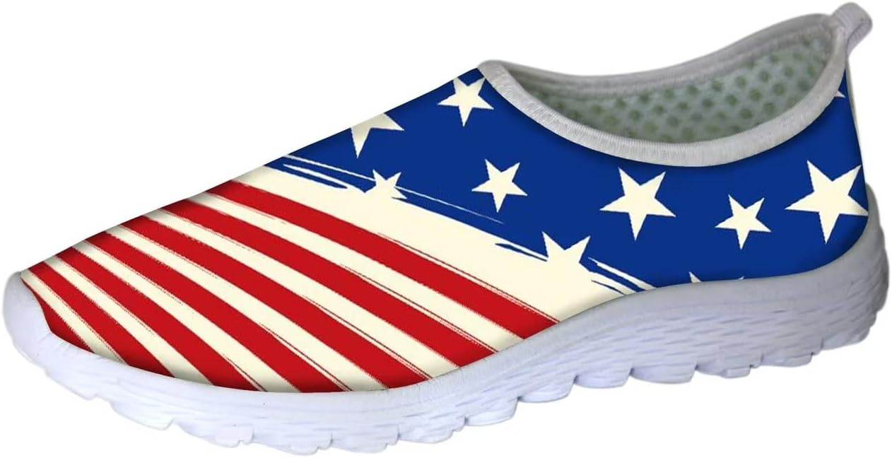 

Кроссовки Forchrinse Panda для женщин и мужчин Go Walk Slip-on для бега и ходьбы, American Flag