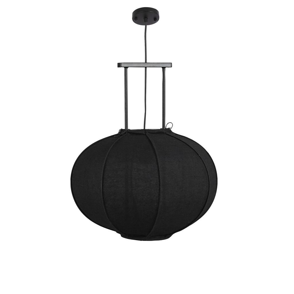 

Подвесной светильник Mica Decorations Pego - H55 x Ø50 см - лен - черный