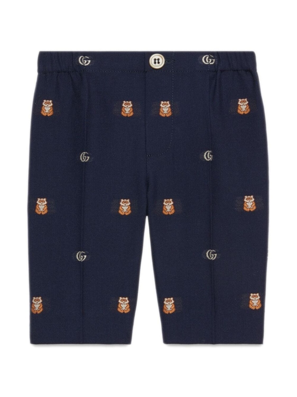 

Gucci Kids брюки с эластичным поясом и логотипом Double G, синий