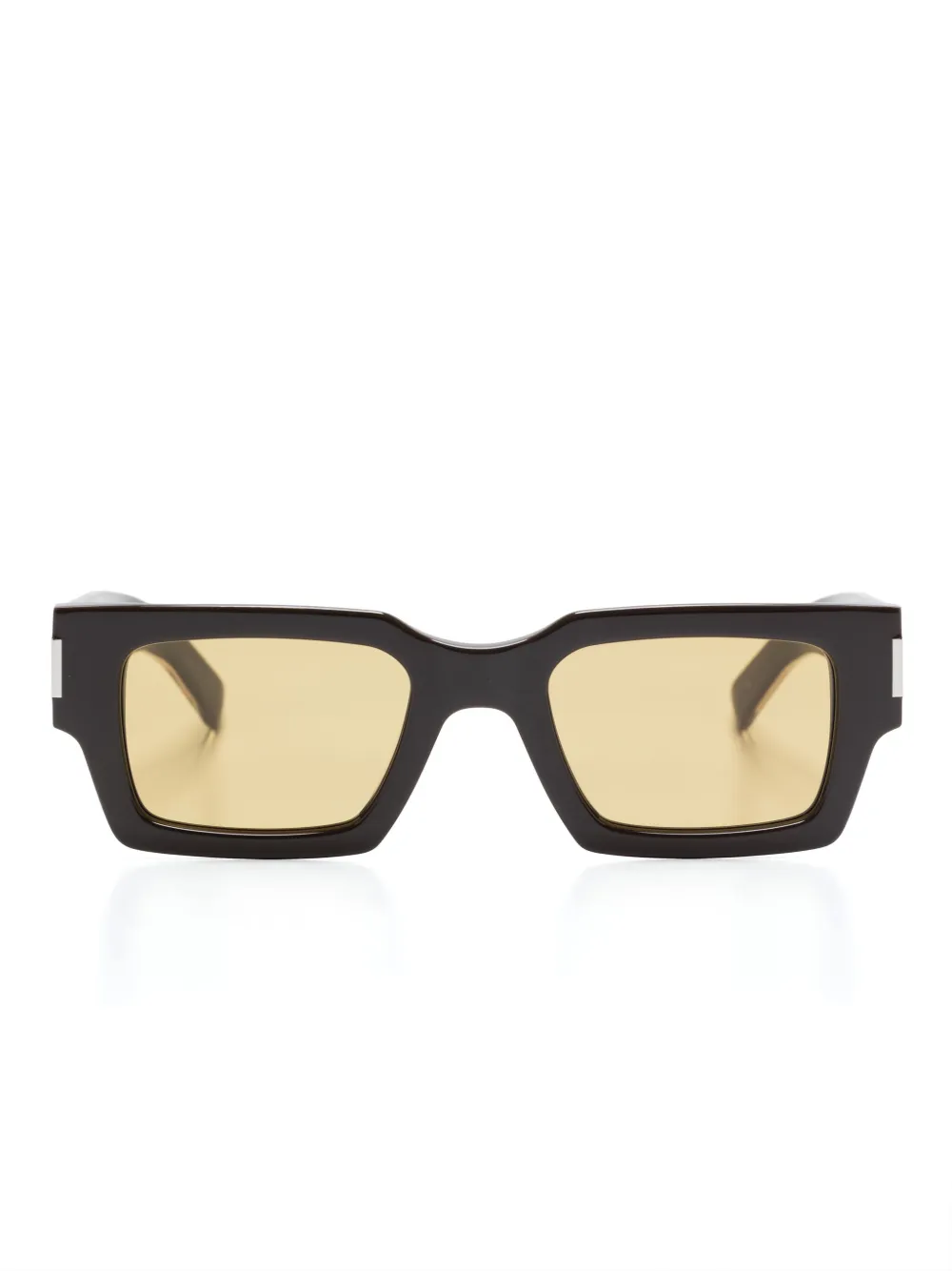 

Солнцезащитные очки в прямоугольной оправе Saint Laurent Eyewear, коричневый