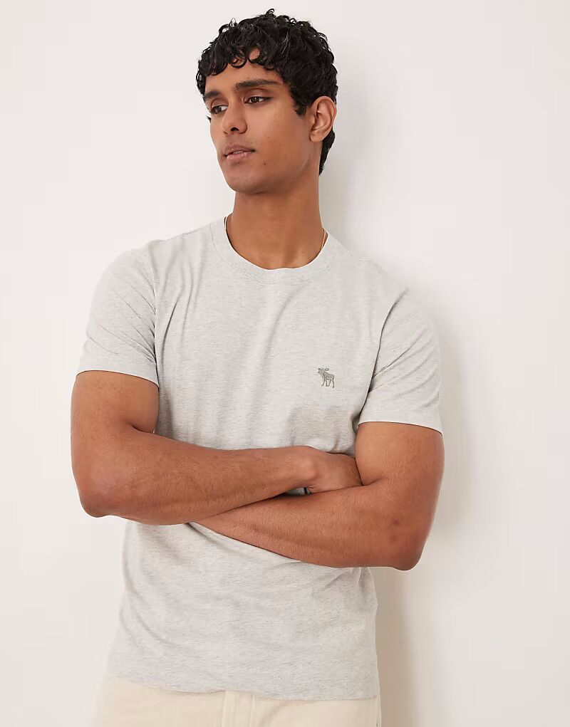 

Футболка Abercrombie & Fitch Slim Fit Icon серого цвета