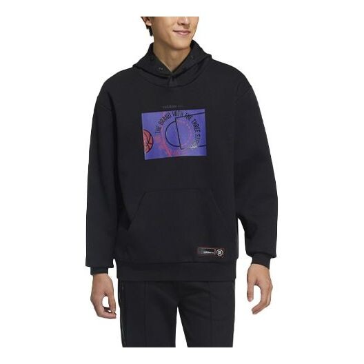

Толстовка neo m ss feb casual pattern printing loose black Adidas, черный