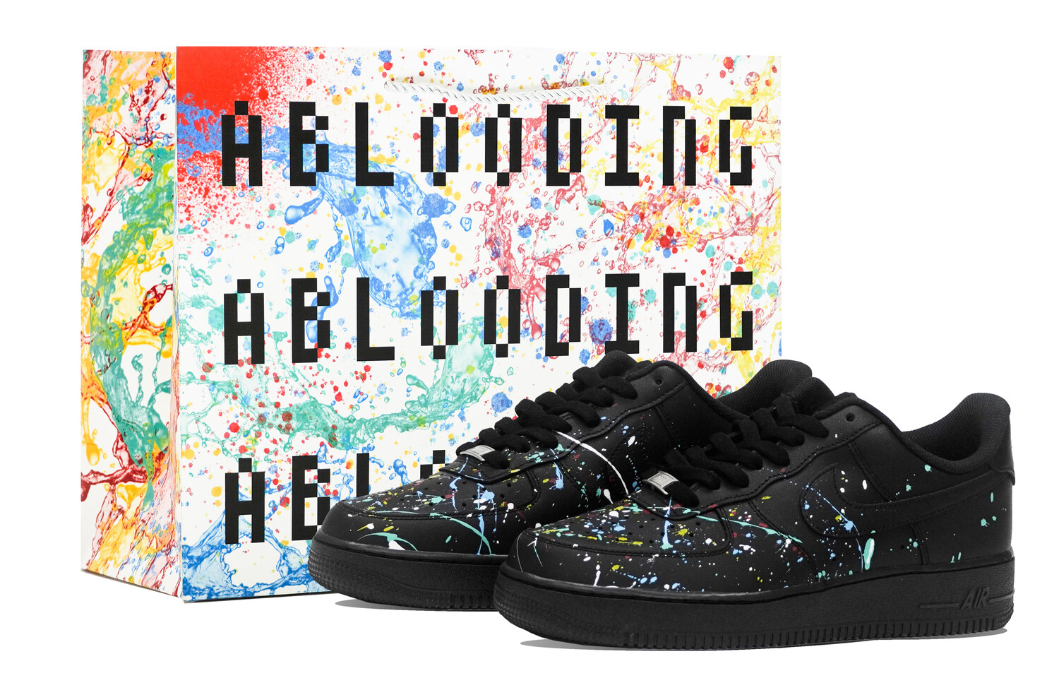

Кроссовки Nike Air Force 1 Skateboarding Shoes Women's Low-top Blue, черный