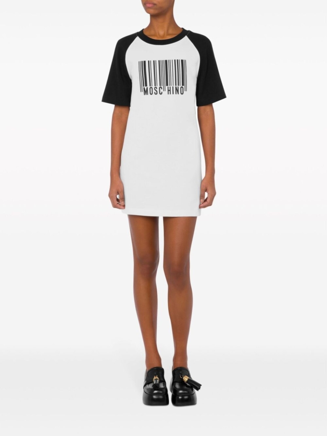 

Moschino платье мини с принтом, белый