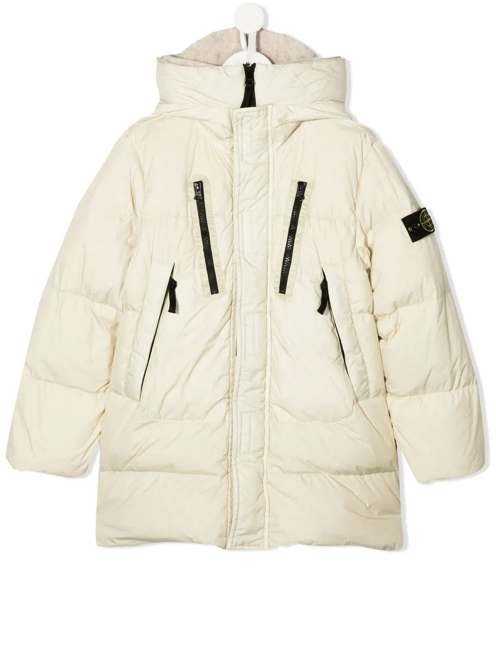 

Пуховик с нашивкой-логотипом Stone Island Junior, нейтральный