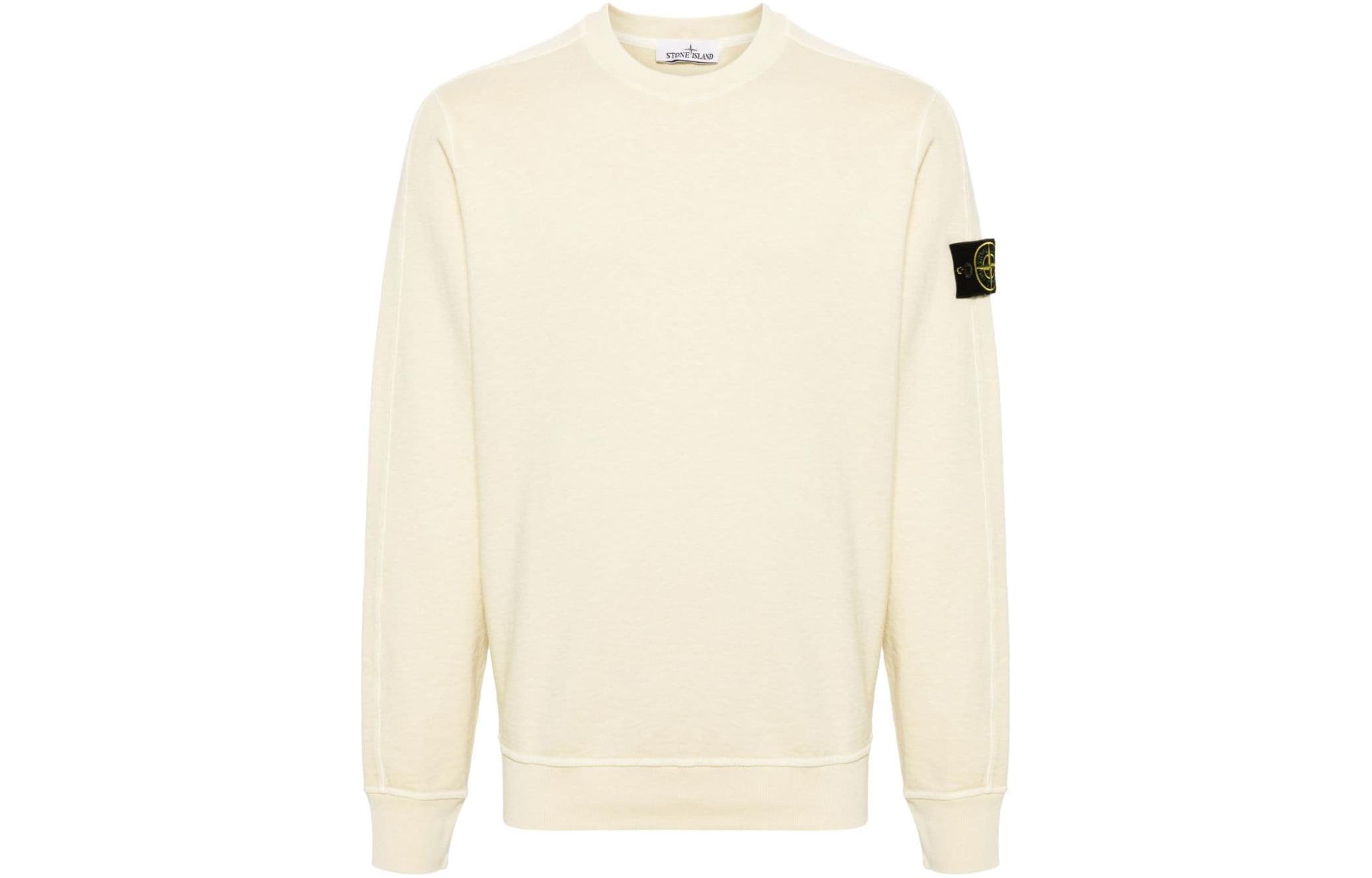 

Толстовка с круглым вырезом и нашивкой-логотипом STONE ISLAND, Ecru