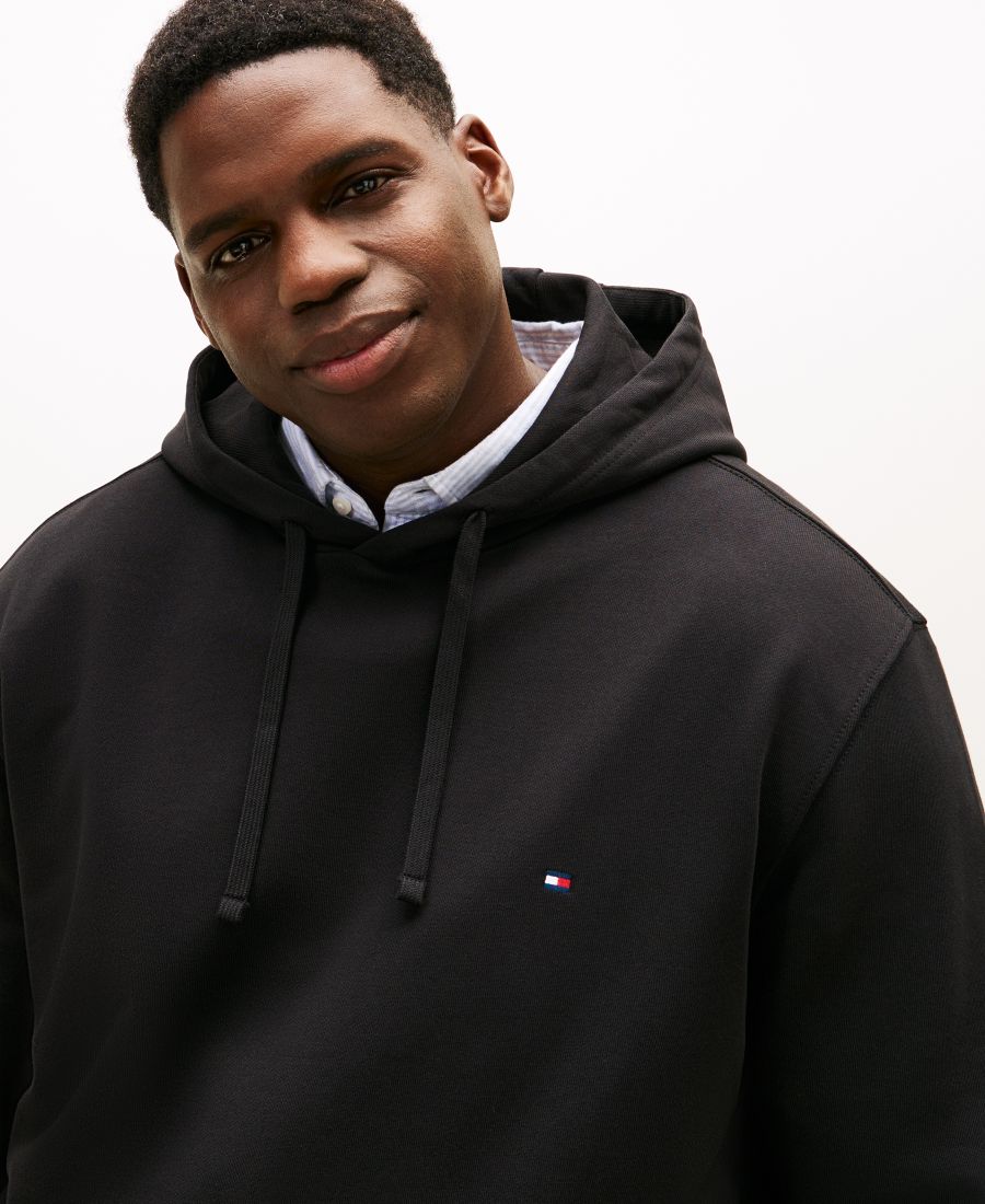 Мужская толстовка с капюшоном больших размеров Tommy Hilfiger, Black — фото 3