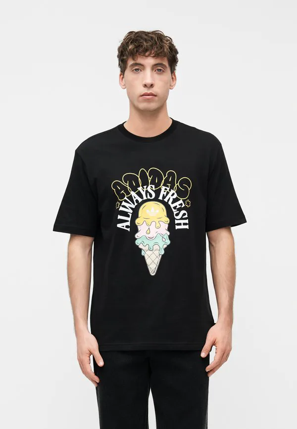 Свободная футболка унисекс с графическим принтом Adidas Originals, Black