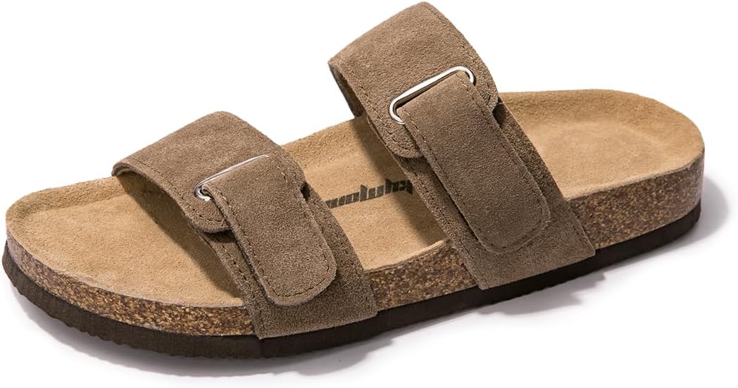 

Унисекс слайд-сандалии FUNKYMONKEY с регулируемыми двойными пряжками и мягкой стелькой, удобные слайды для женщин и мужчин, Coffee-bs