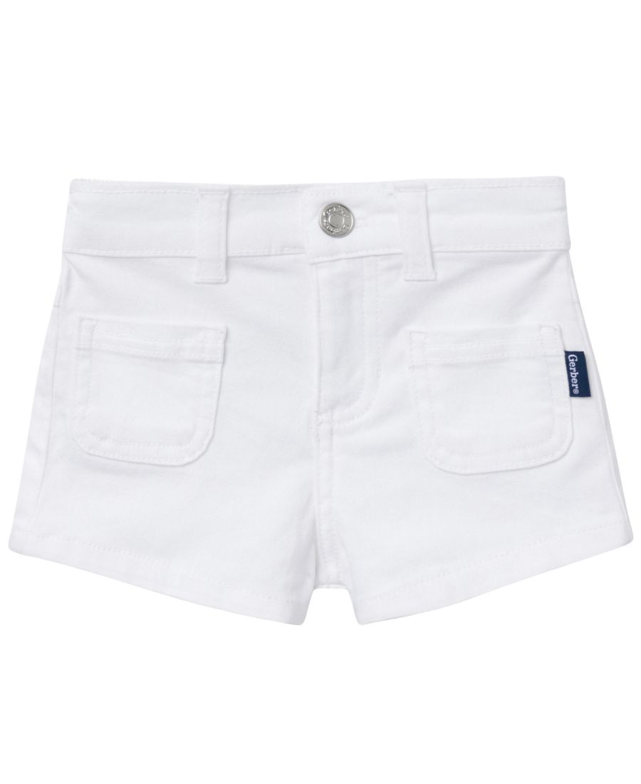 

Детские твиловые шорты для девочек, розовые Gerber, White