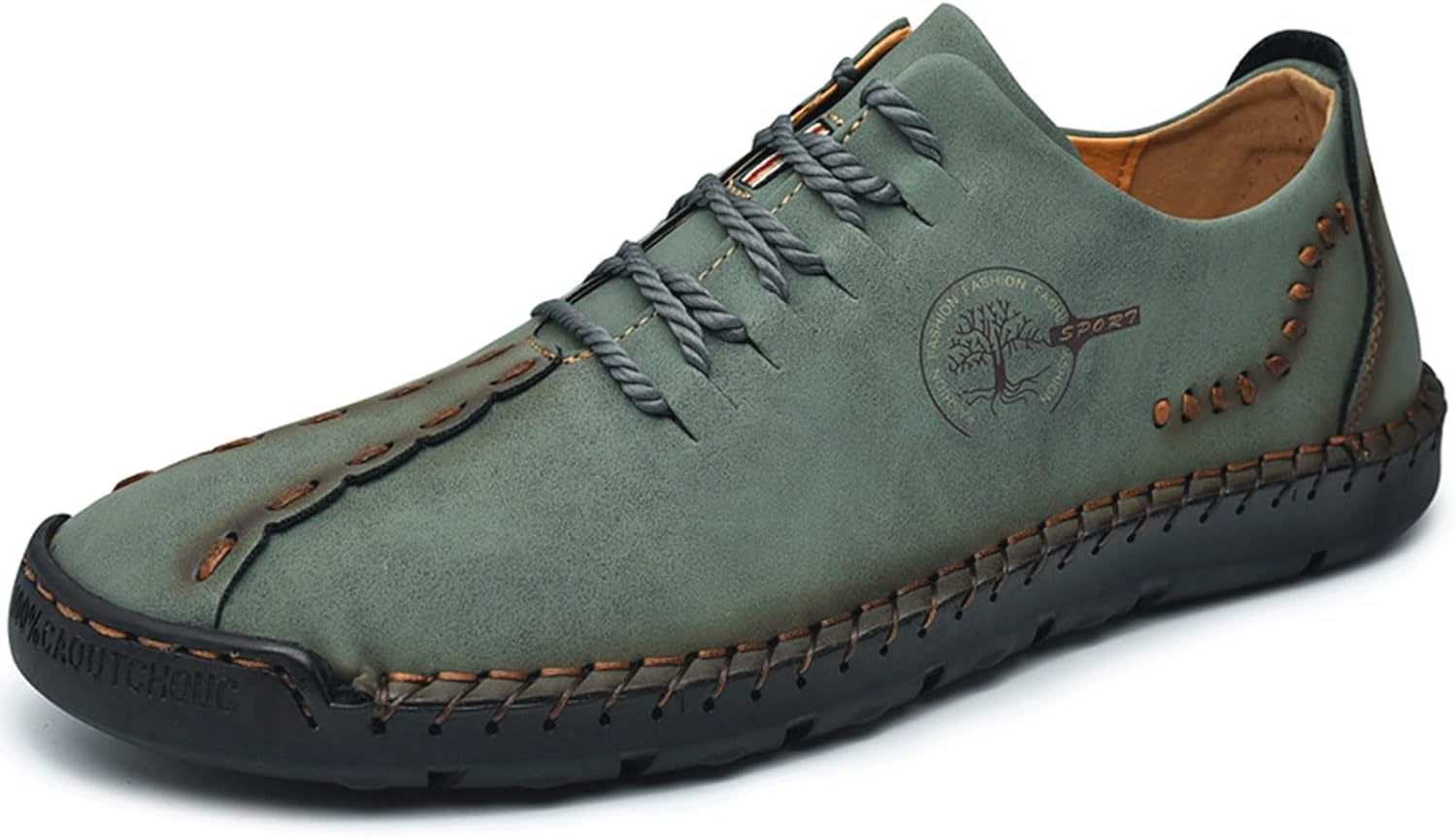 

Мужские кожаные повседневные лоферы VOCECO, удобные мягкие дышащие шнурованные легкие туфли, зеленый