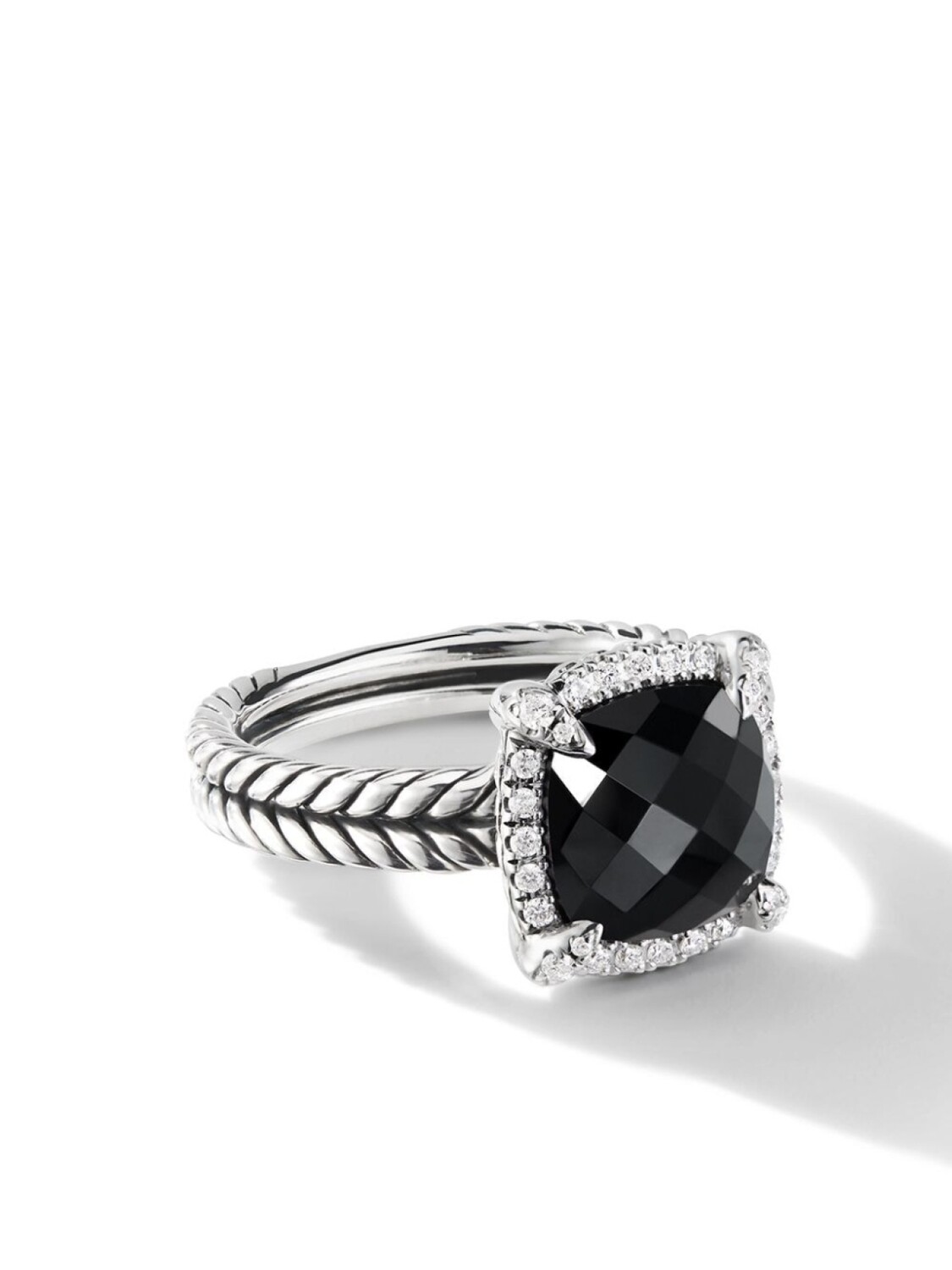 

Серебряное кольцо Chatelaine с ониксом и бриллиантами David Yurman, серебряный