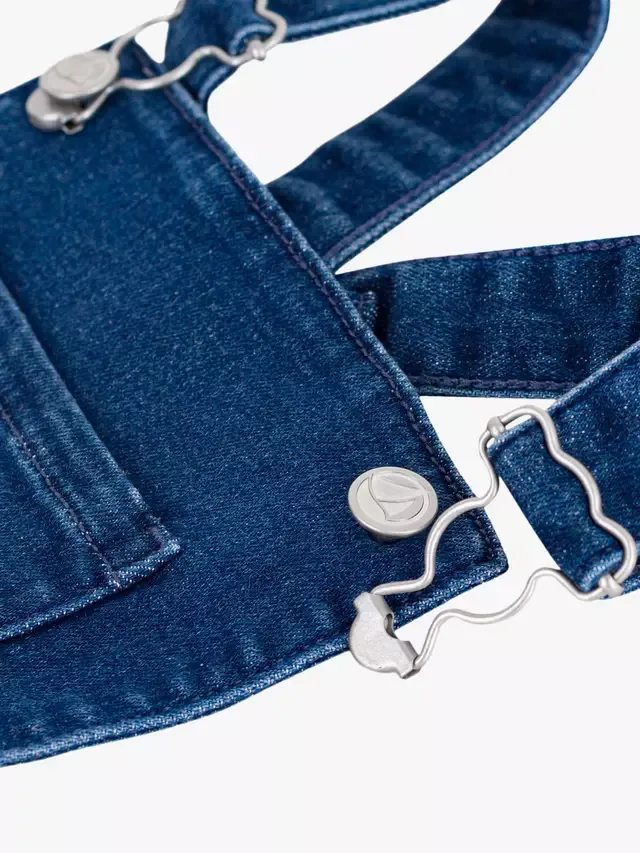 Детское джинсовое платье-сарафан, синее Petit Bateau — фото 4