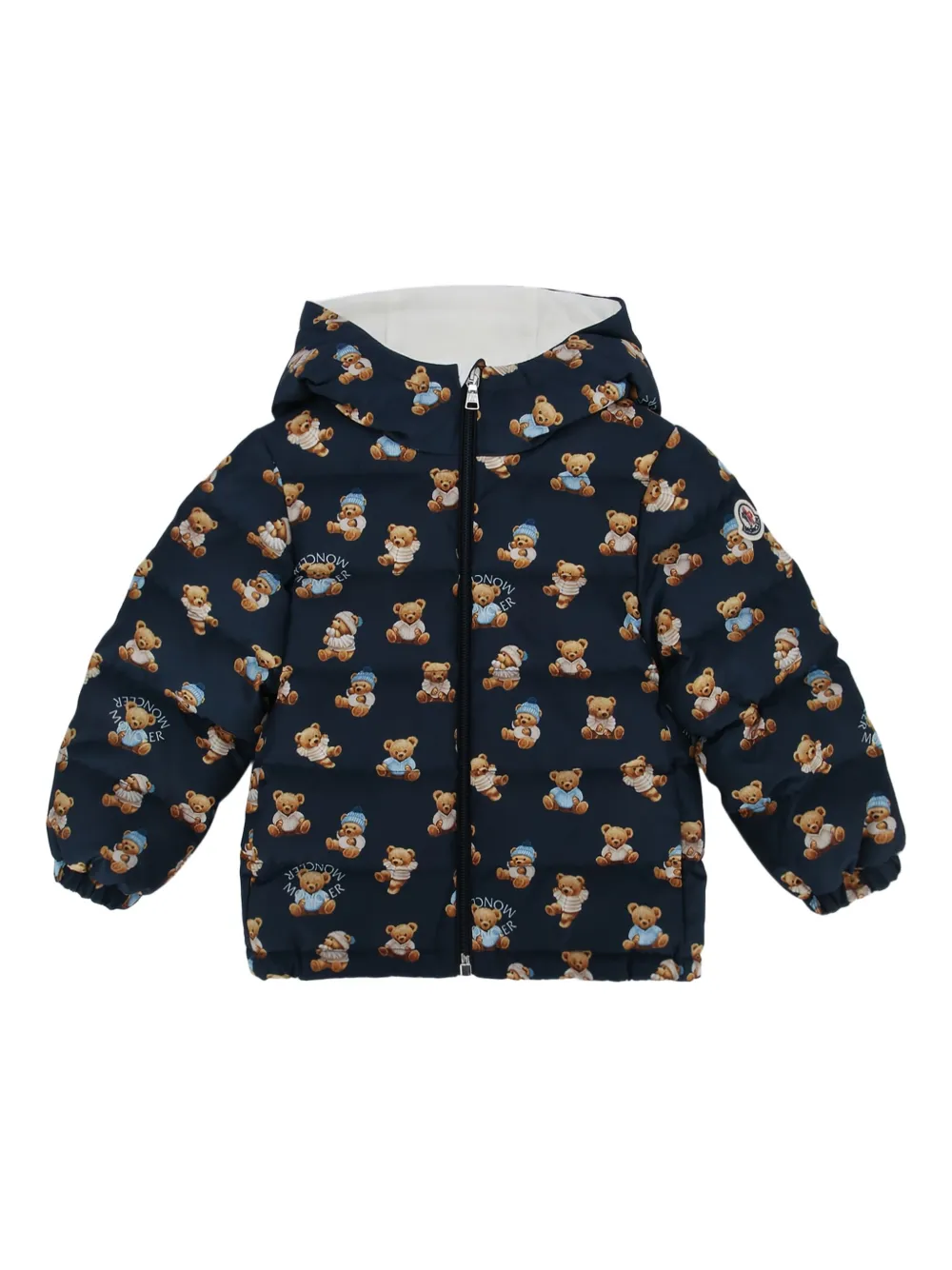

Куртка с капюшоном и принтом "Тедди" Moncler Enfant, синий