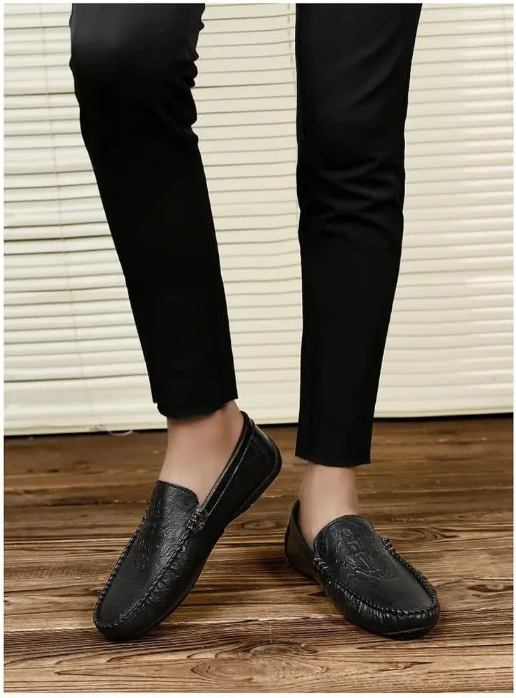 Лоферы мужские из экокожи, Moccasins Shoes, Black SayfuR — фото 2