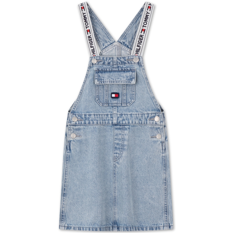 

100% Cotton American Vintage Trendy Jacquard Shoulder Strap Large Pocket Denim Teenagers Tommy Hilfiger, синий