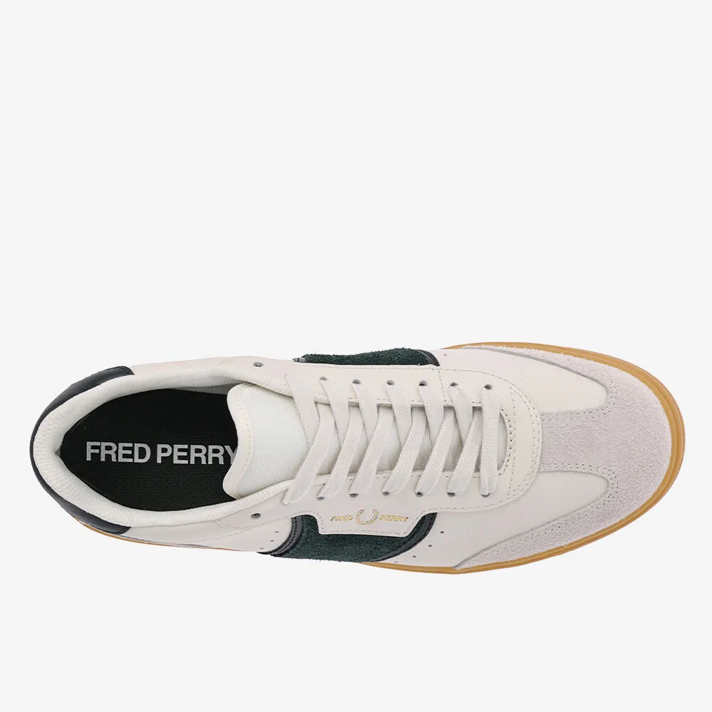 Мужские низкие кроссовки B4 из текстурированной кожи и замши цвета Light Ecru от Fred Perry — фото 3
