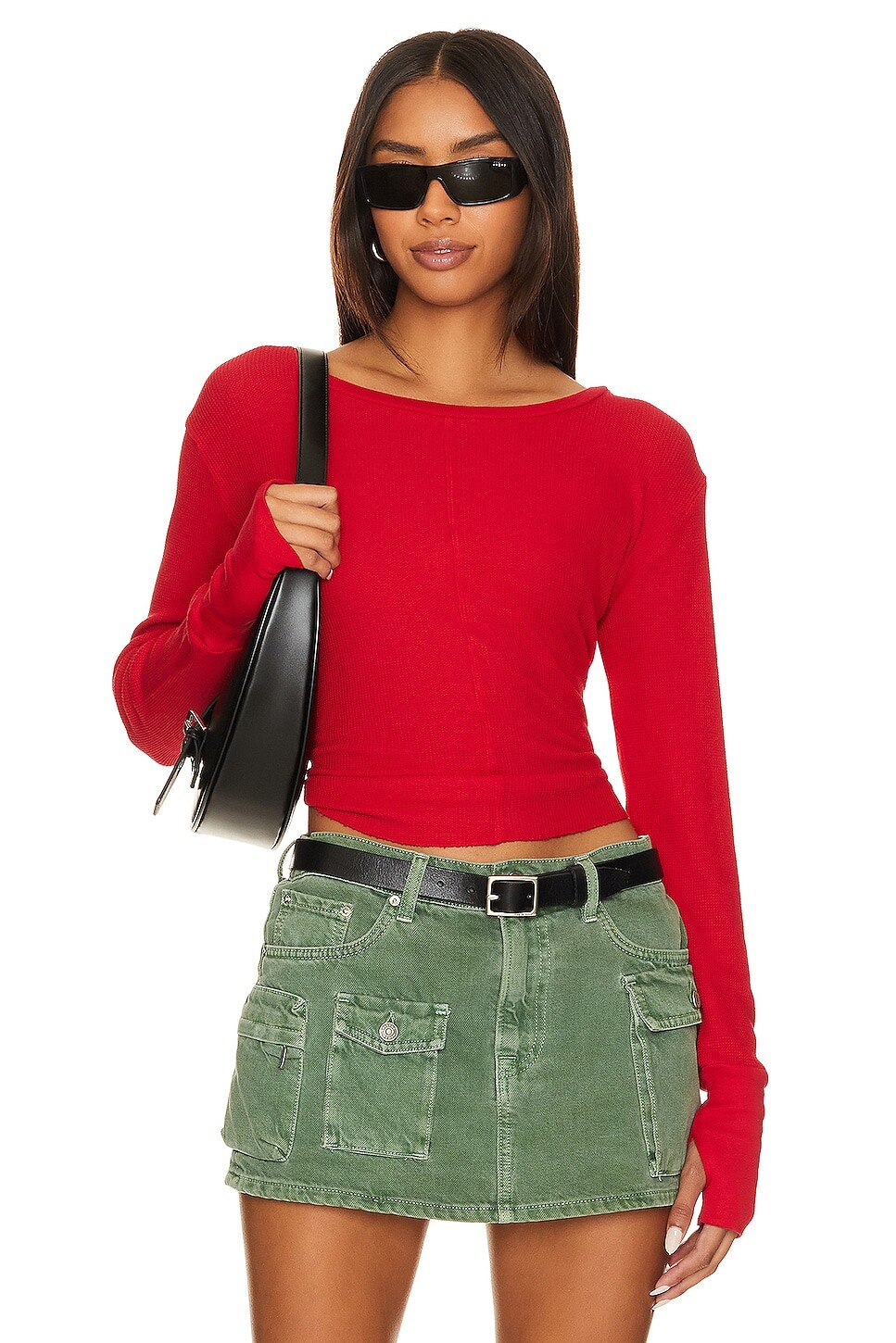 

Топ Bobi Cropped Long Sleeve, цвет Pepper