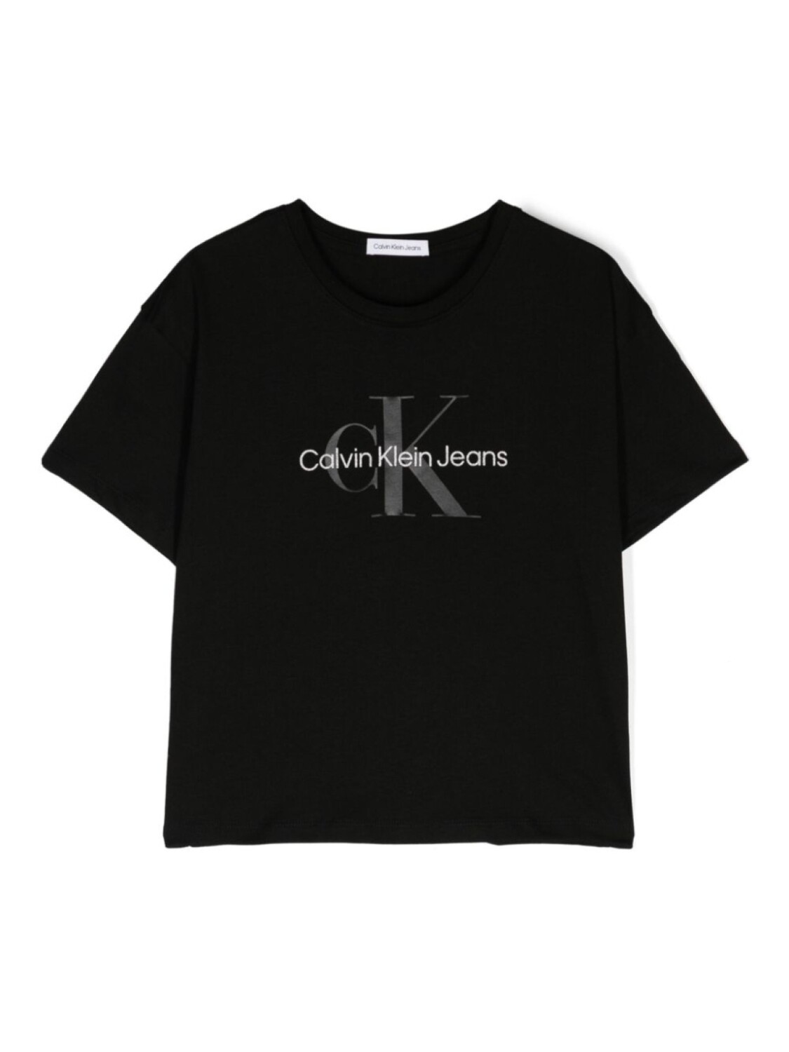 

Футболка с приспущенными плечами и логотипом Calvin Klein Kids, черный