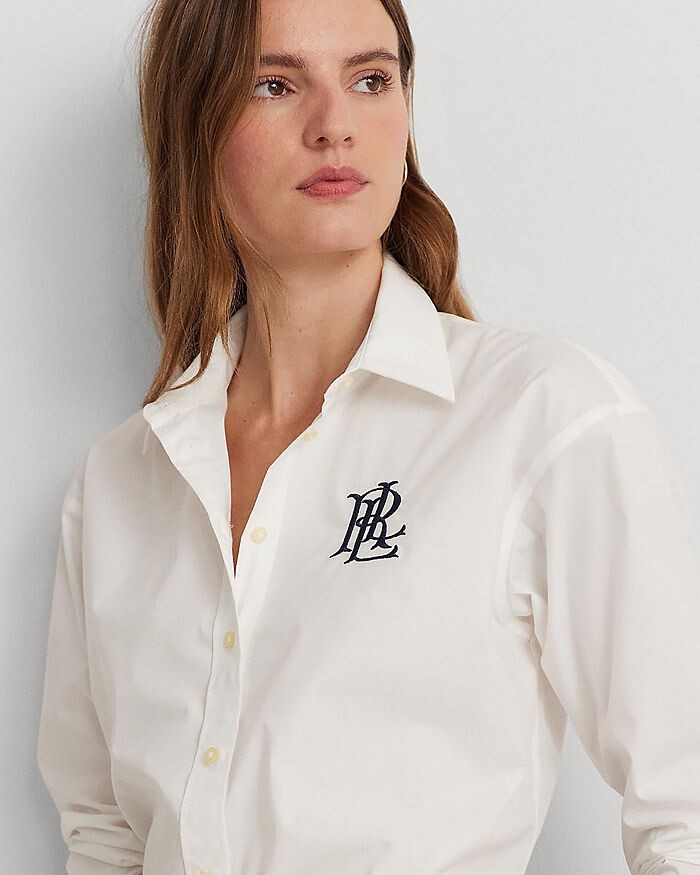 Рубашка на пуговицах из эластичного хлопка Lauren Ralph Lauren, белый — фото 4
