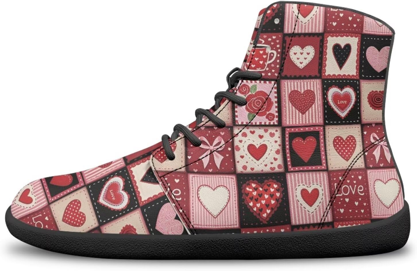 

Кроссовки ко Дню святого Валентина для женщин и мужчин, беговые туфли с широкой носочной частью, обувь с заземлением Bychecar, Heart Grid