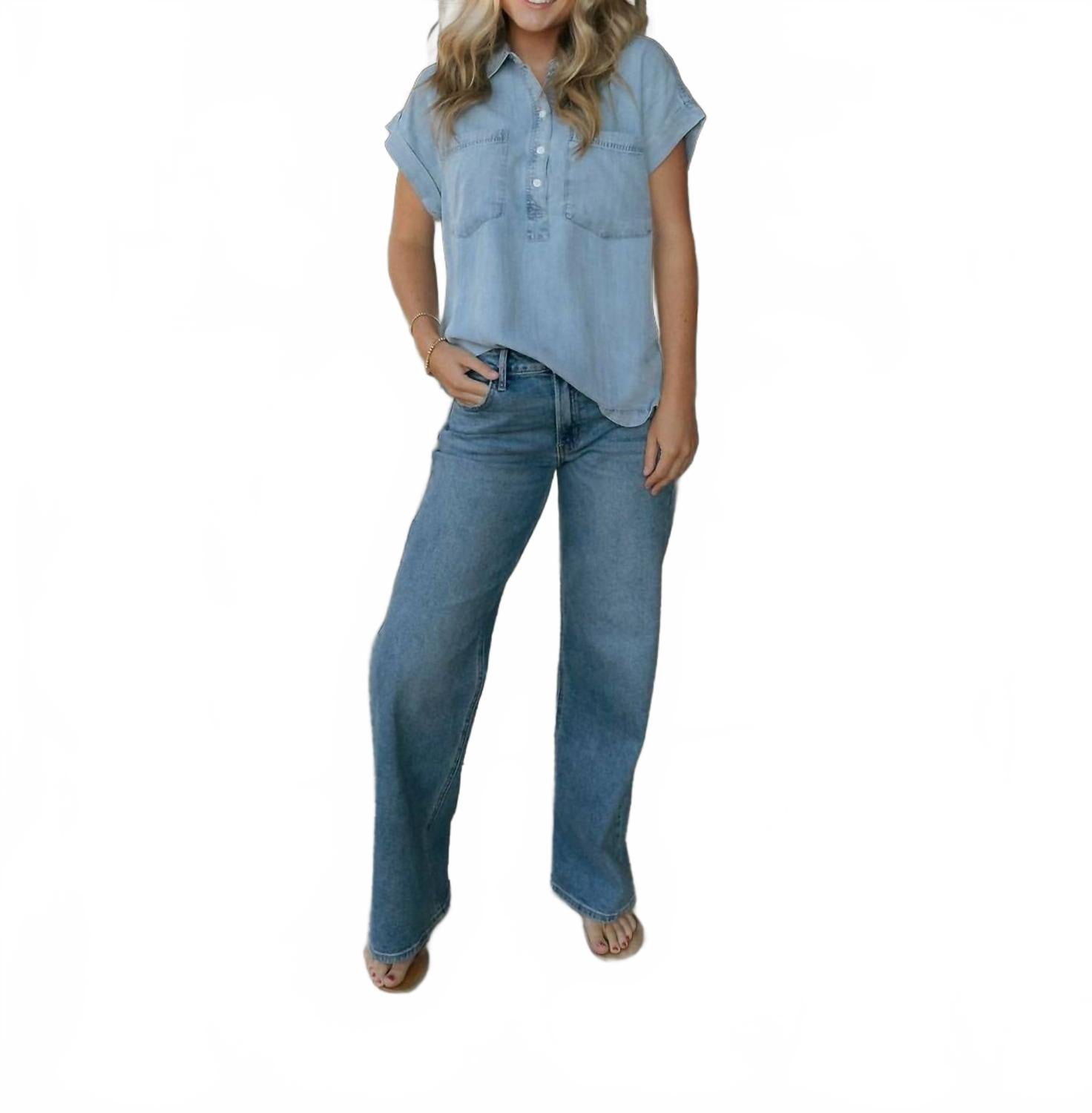 

Высокие прямые джинсы полной длины JBD., Denim