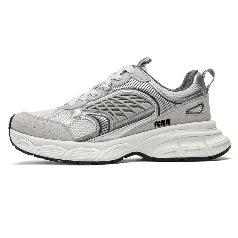 

FCMM Низкие массивные кроссовки мужские бело-серые, цвет White Gray