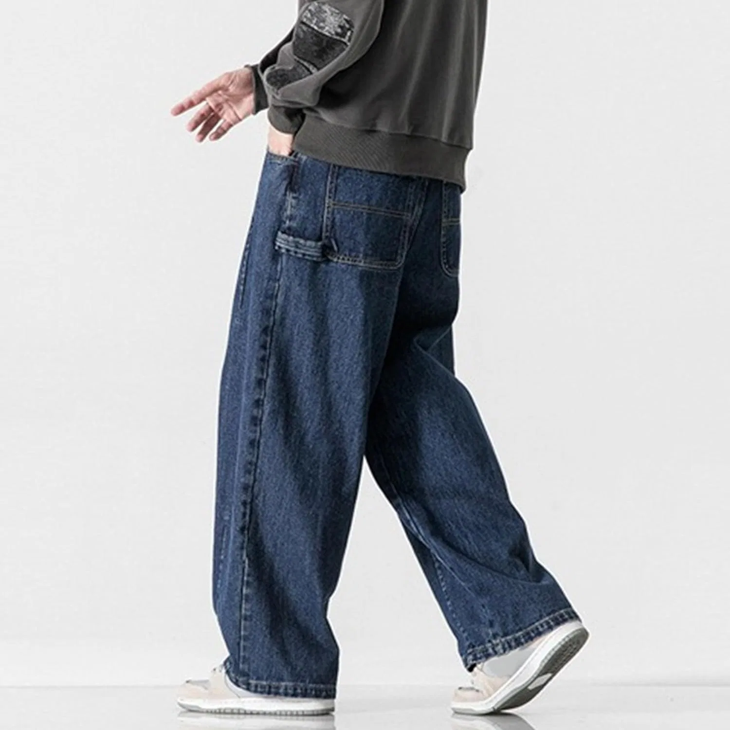 Джинсы Baggy Straight Leg, темно-синий — фото 3