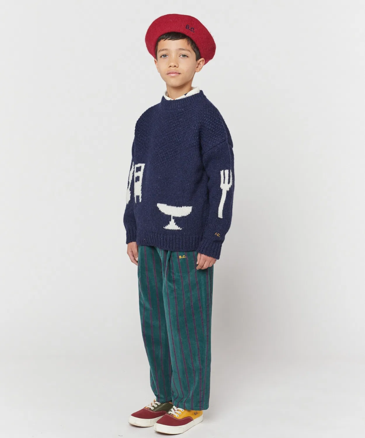 Свитер с косами THE FEAST BRAIDED JUMPER BOBO CHOSES 60% шерсть 30% полиамид 10% альпака тёмно-синий — фото 3