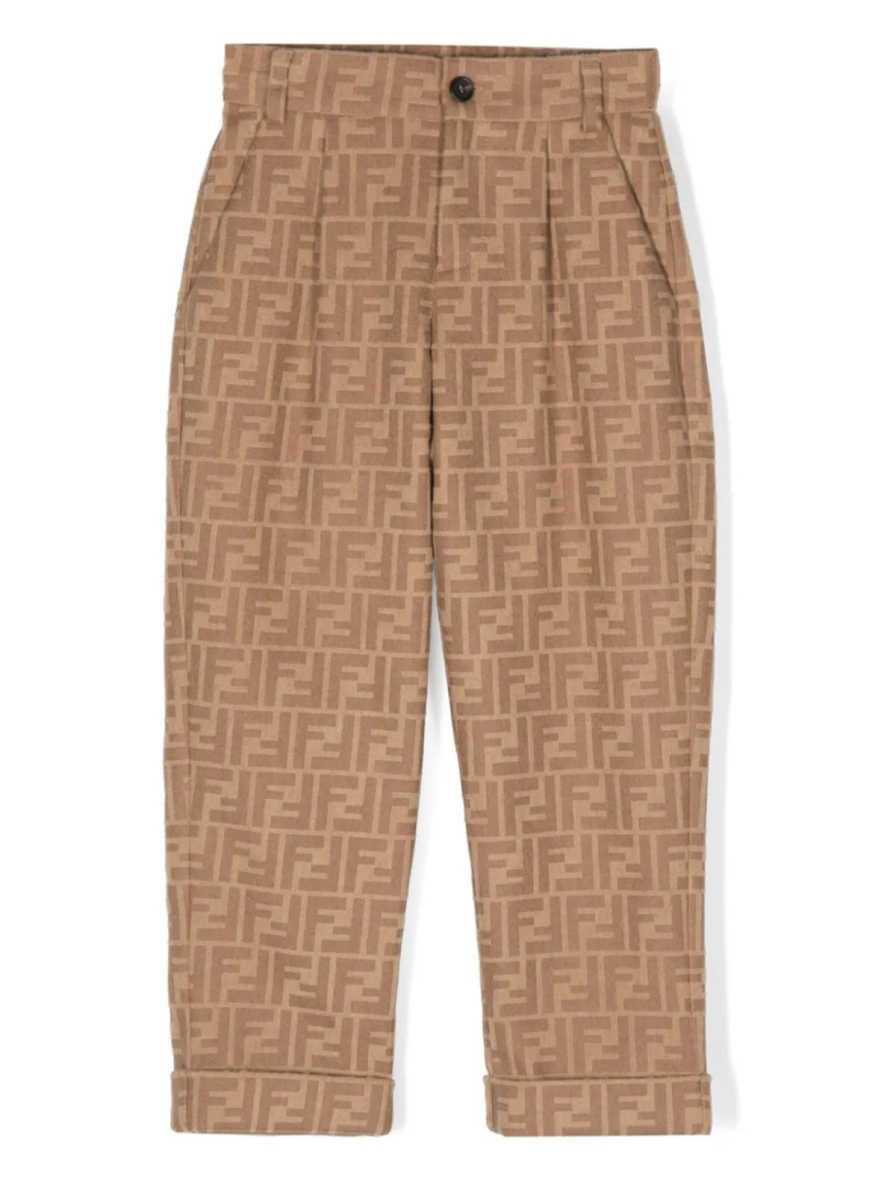 

Фланелевые брюки с монограммой Fendi Kids, нейтральный