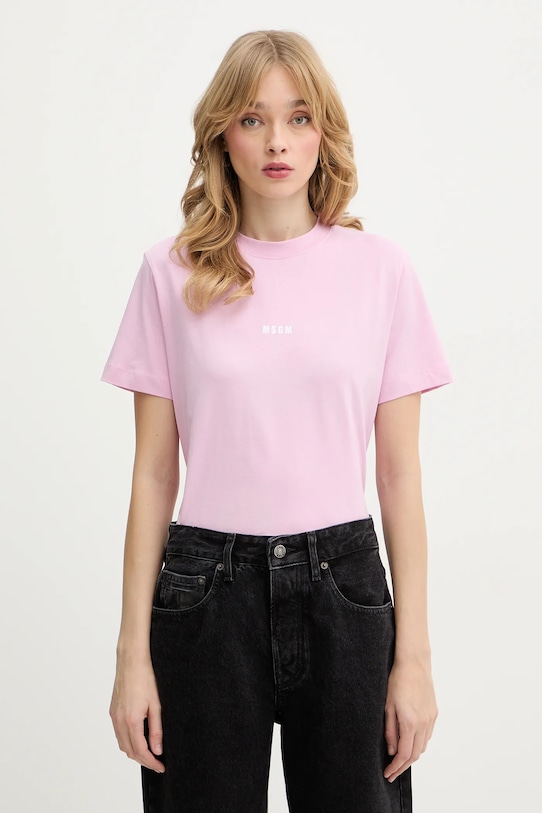 

Хлопковая футболка MSGM, розовый