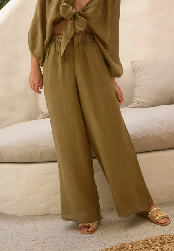 Высокие брюки стандартного кроя Next, Khaki Green — фото 4