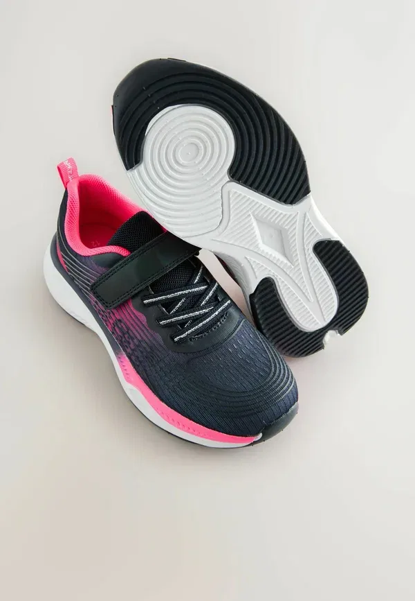 Кроссовки Next, Wide fit (g) fit elastic lace up trainers, темно-синий с розовым — фото 3