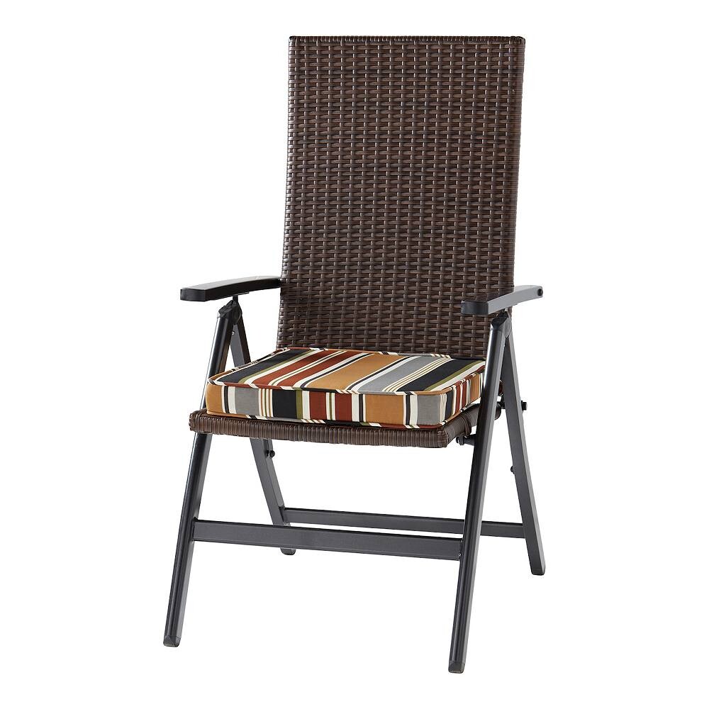 

Greendale Home Fashions PE Плетеное кресло с откидной спинкой и подушкой для улицы, цвет Brick Stripe
