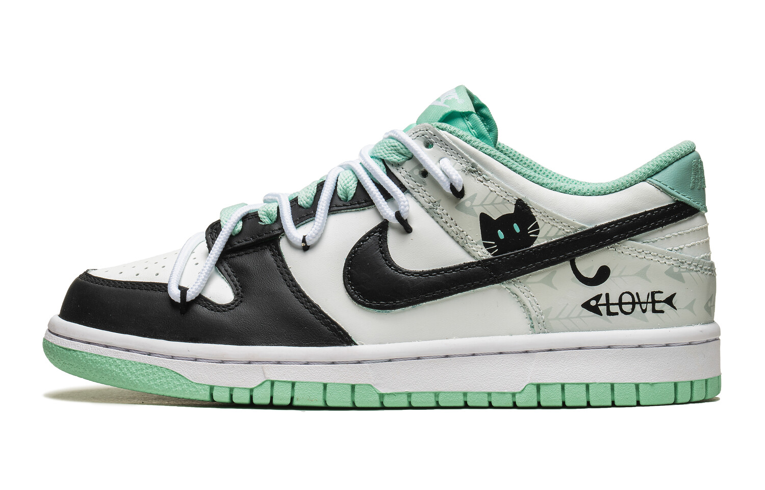 

Кроссовки Nike Dunk Skateboarding Shoes Women's Low-top Grey/green, черный